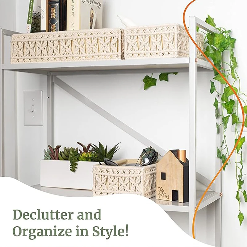 Storage decorative basket for organizing countertop woven decorative basket toilet paper basket in the bathroom