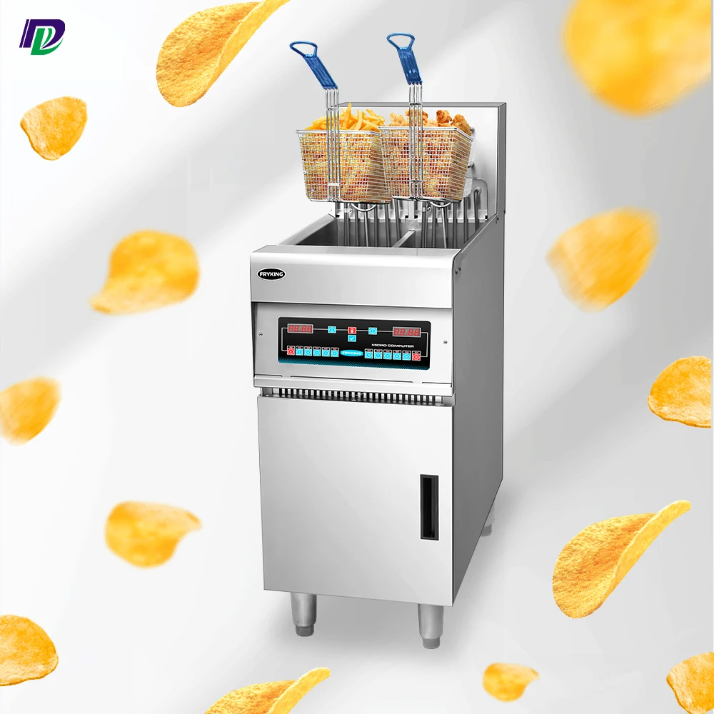 Commercial Electric Multifunctional Fryer Adjustable Thermostat No Fumes Chicken French Fries Machine