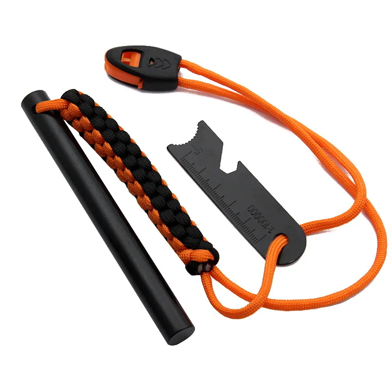 5inches Camp Bushcraft Paracord Handle Flint Fire Starter Sparking Ferrocerium Rod Lighter