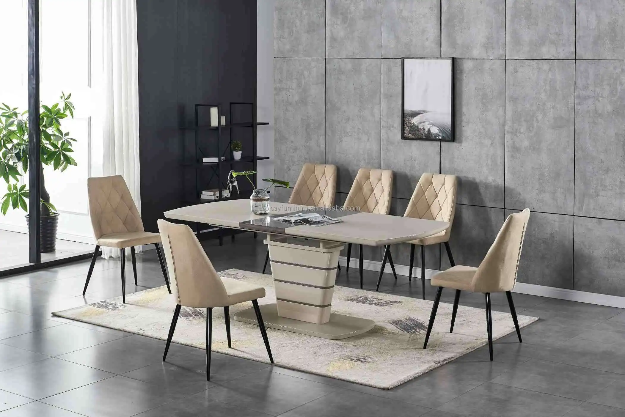 MDF glass extensible table