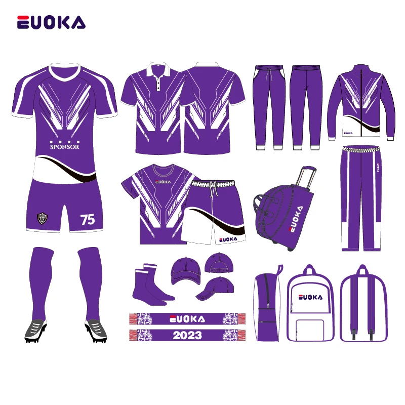 Cheap wholesale thermal transfer printing custom printed football uniform sportswear suit team training football uniform