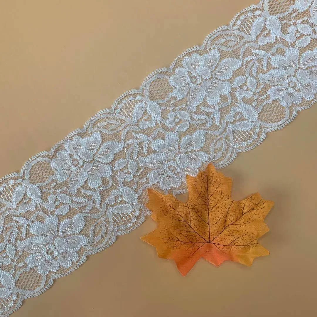 8cm width high stretch lace nylon spandex lace trim for underwear clothing