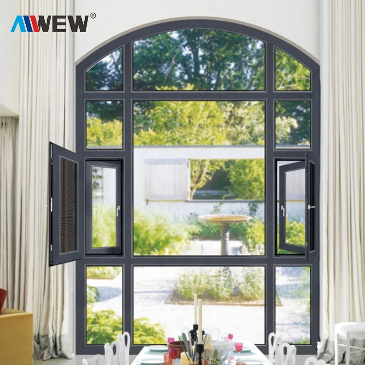 Alwew design smart automatic electric aluminum frame casement window aluminium windows