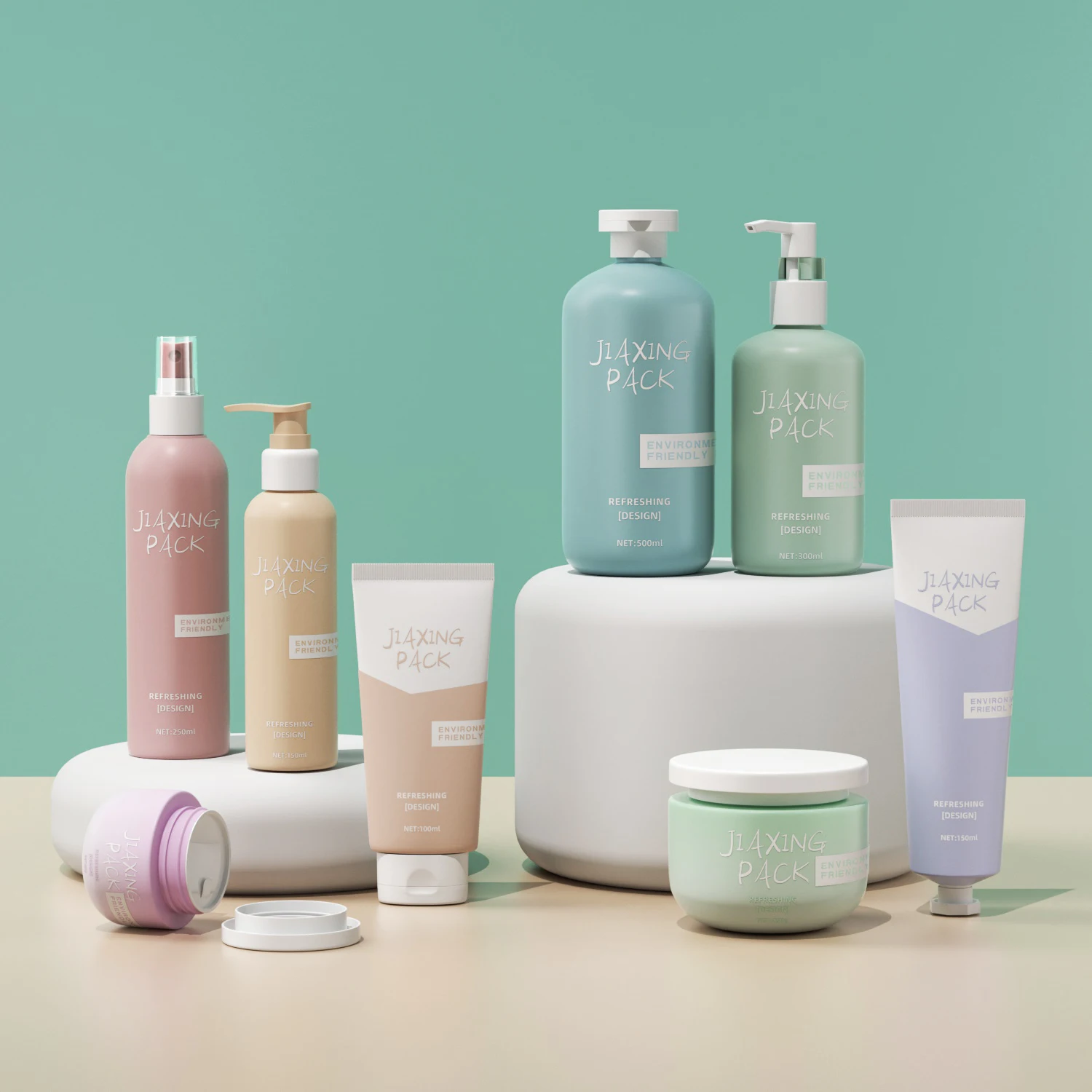 Luxury eco PCR packaging plastic recycled HDPE body wash bottle empty cosmetic lotion pump shampoo bottle