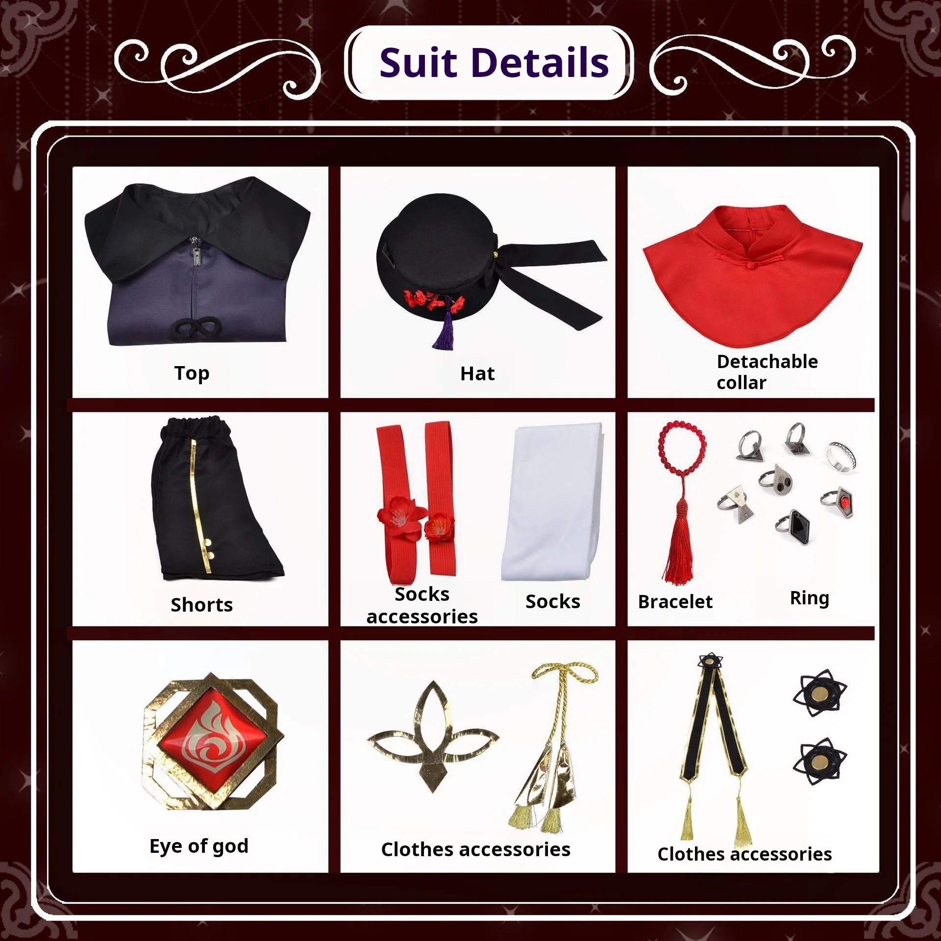 Official Hu Tao Cosplay Suit for Anime Game Genshin Impact Cosplay Clothes Ready to Ship