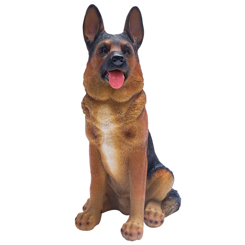 amazon hot sale animal figurines resin german shepherd statues garden dog sculpture
