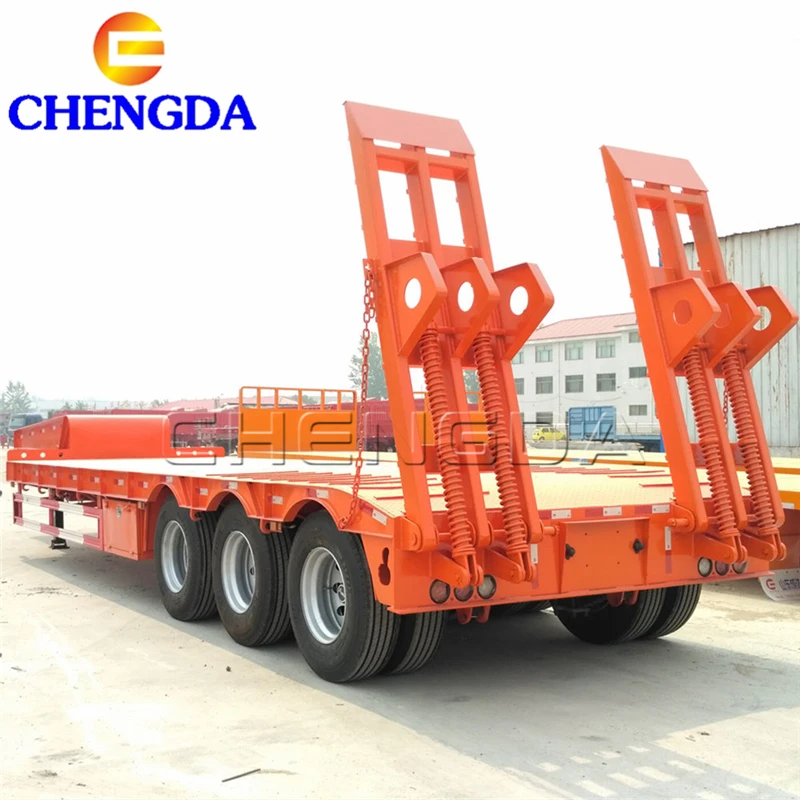
3 Axle 40T 50T 60T 100T Gooseneck Lowboy Low Bed Semi Trailer Dimensions Lowbed Truck Trailer For Sale 