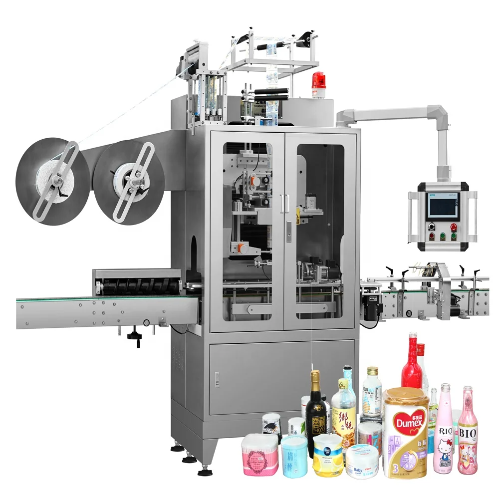 heat shrink sleeve labeling machine PVC PET fully automatic sleeve applicator for bottles and cans