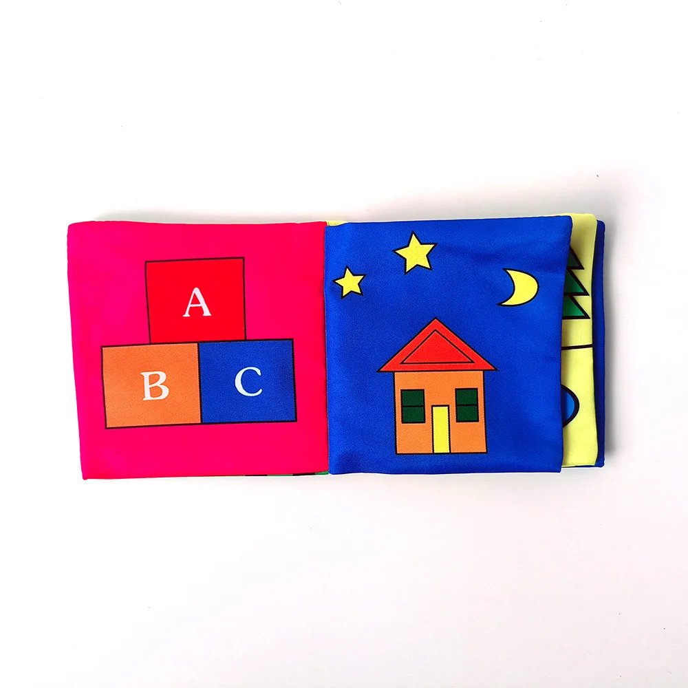 New style baby 3d cloth book english palm book baby learning animals colors shapes cloth books for babies