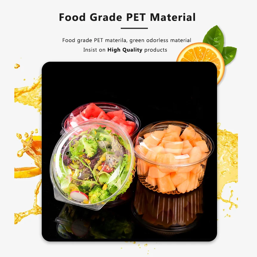 Новый пищевой ПЭТ 48 унций контейнер для салата одноразовый пластиковый контейнер для еды на продажу