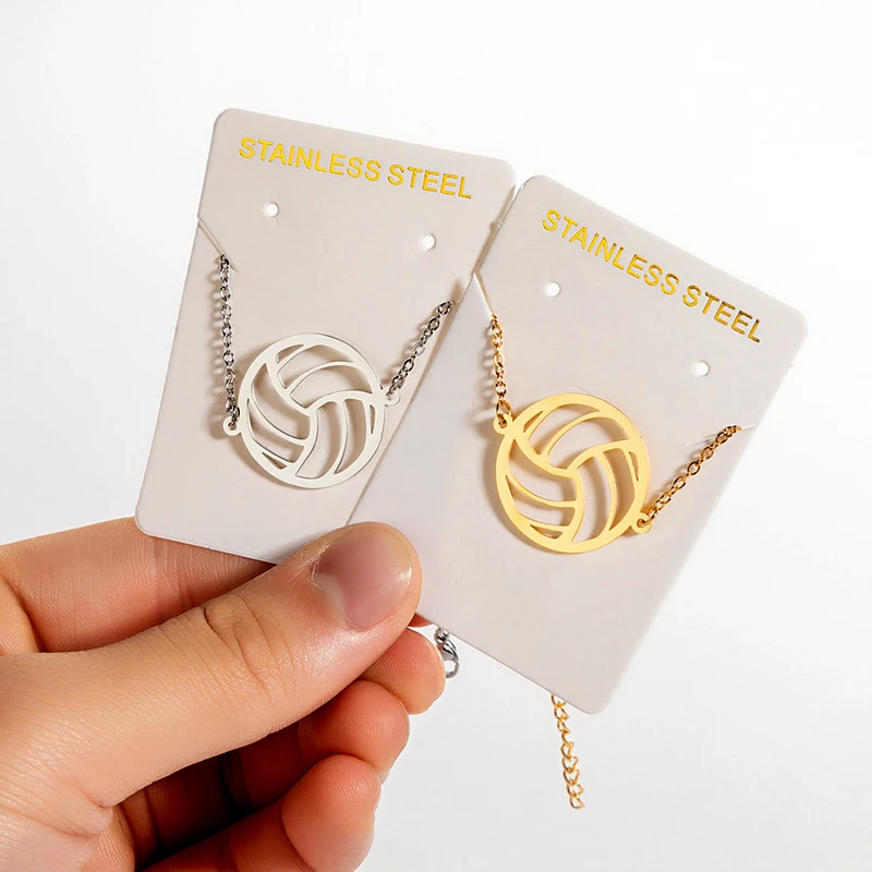 Cute Non Tarnish 18K Gold Silver Plated Stainless Steel Charm Volleyball Basketball Bracelet Jewelry For Women Ladies
