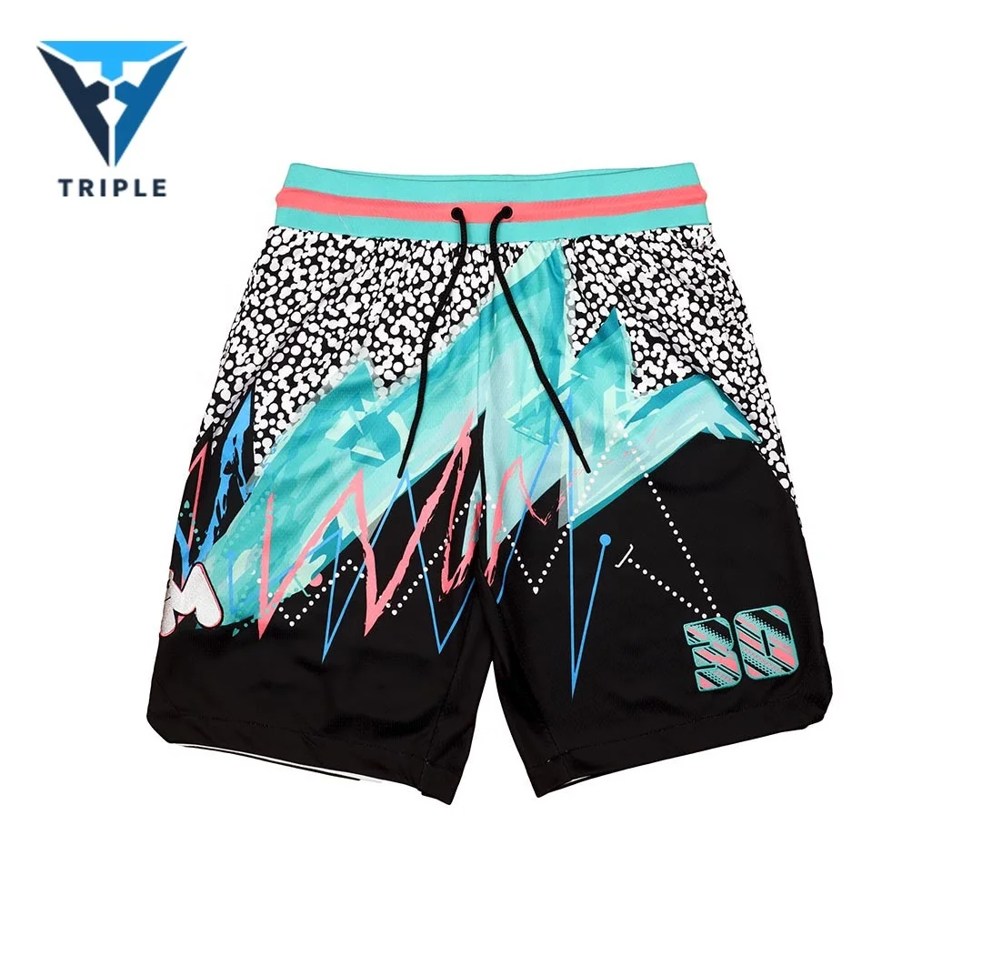 The latest printed sports basketball shorts wholesale basketball uniforms quick dry custom basketball shorts