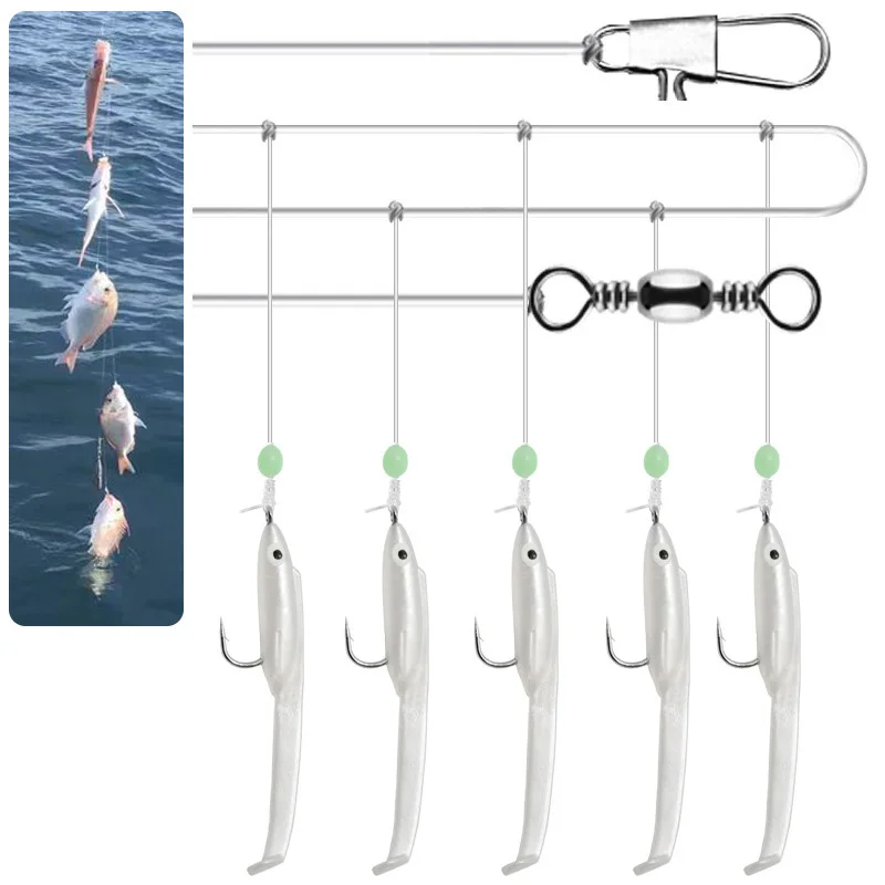 Rocklure 5 шт./комплект 1 # Мягкая приманка для угря крючок морской рыбалки искусственная щука воблер снасти
