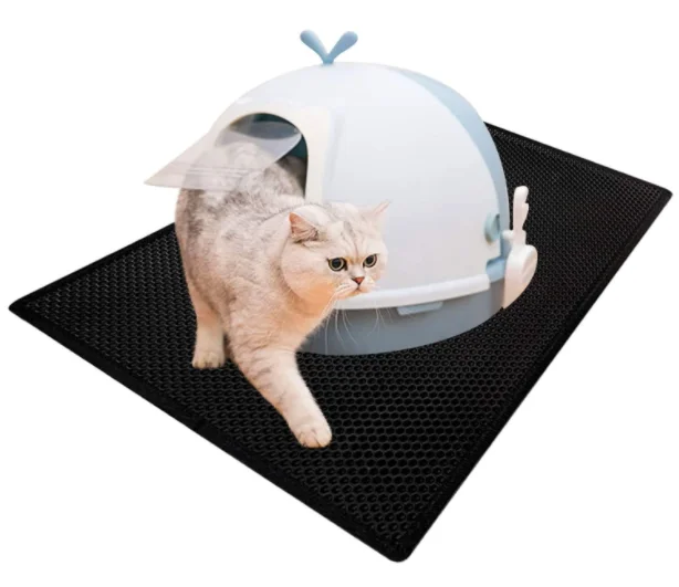 Wholesale Logo Custom Easy To Clean Portable EVA Double Layer Pet Cat Litter Mat Pet Waterproof Light Weight Feet Mat
