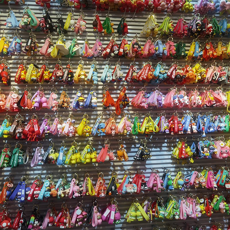 Creative Cartoon PVC Keychain Pendants Charms Keyring Chain Color Bear Dinosaur Duck Rabbit Frog Keychains