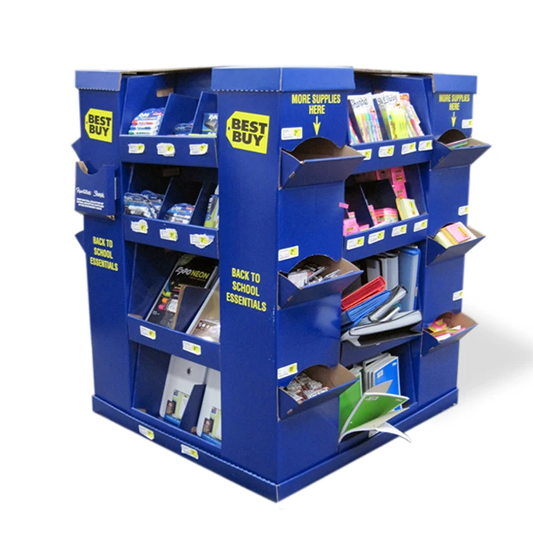 
best buy office stationery back to school essentials pallet display with mixed grid and drawer type outlet book display rack 