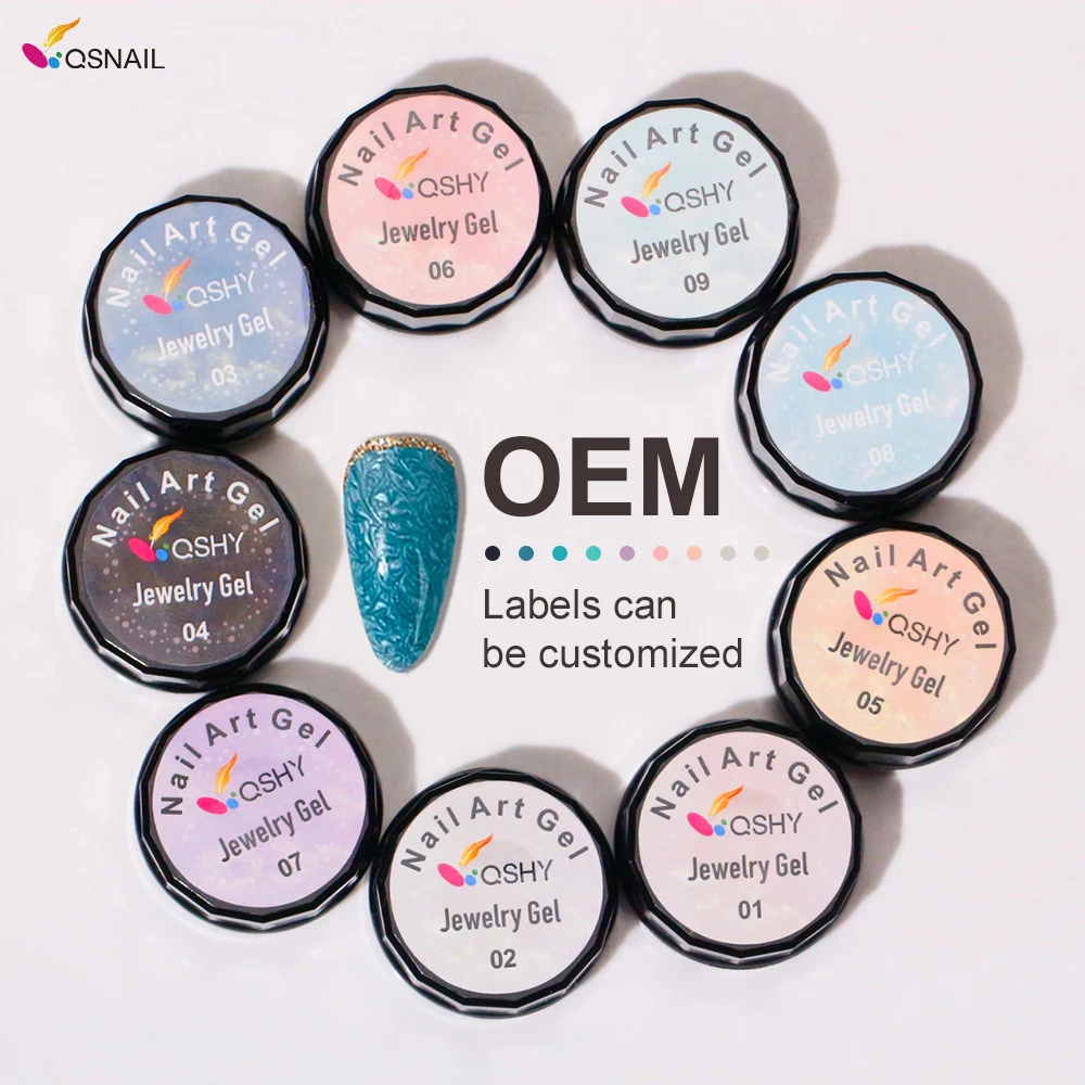 High Quality 5g UV Gel Nail Art Polish Long-Lasting 3D Jewelry Gel for Nail Beauty Supplies Private Label Wholesale Supply