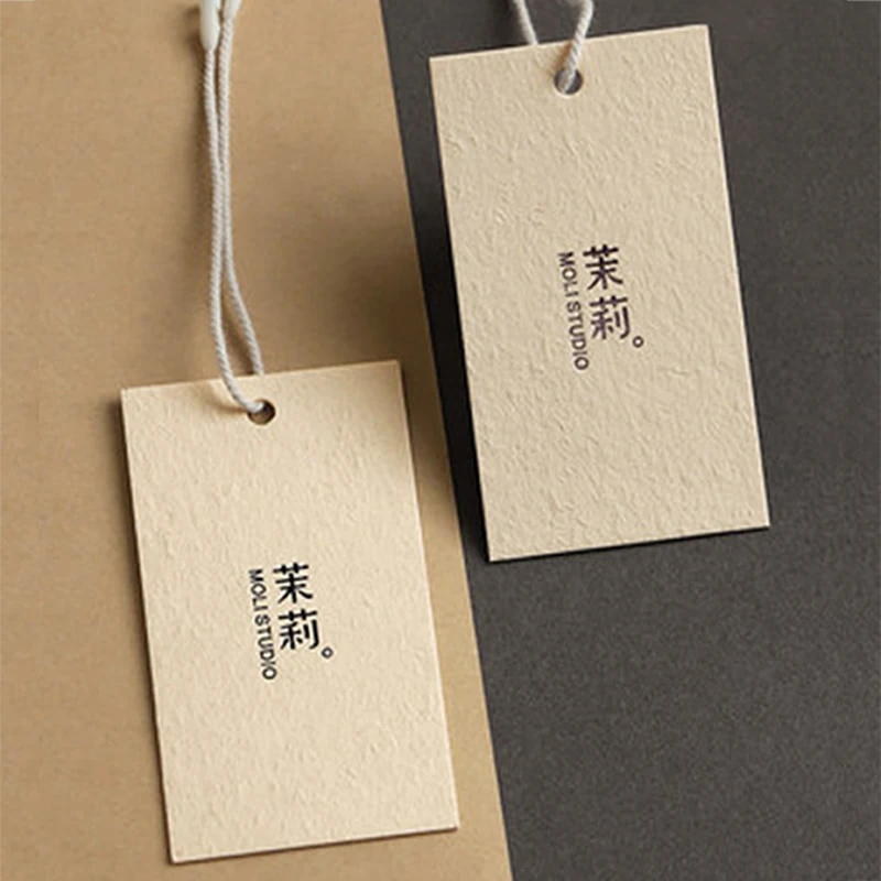 new Low price Custom Paper Size Tags Product Hand Label Hangtags for Clothing Own Logo Clothing Tag