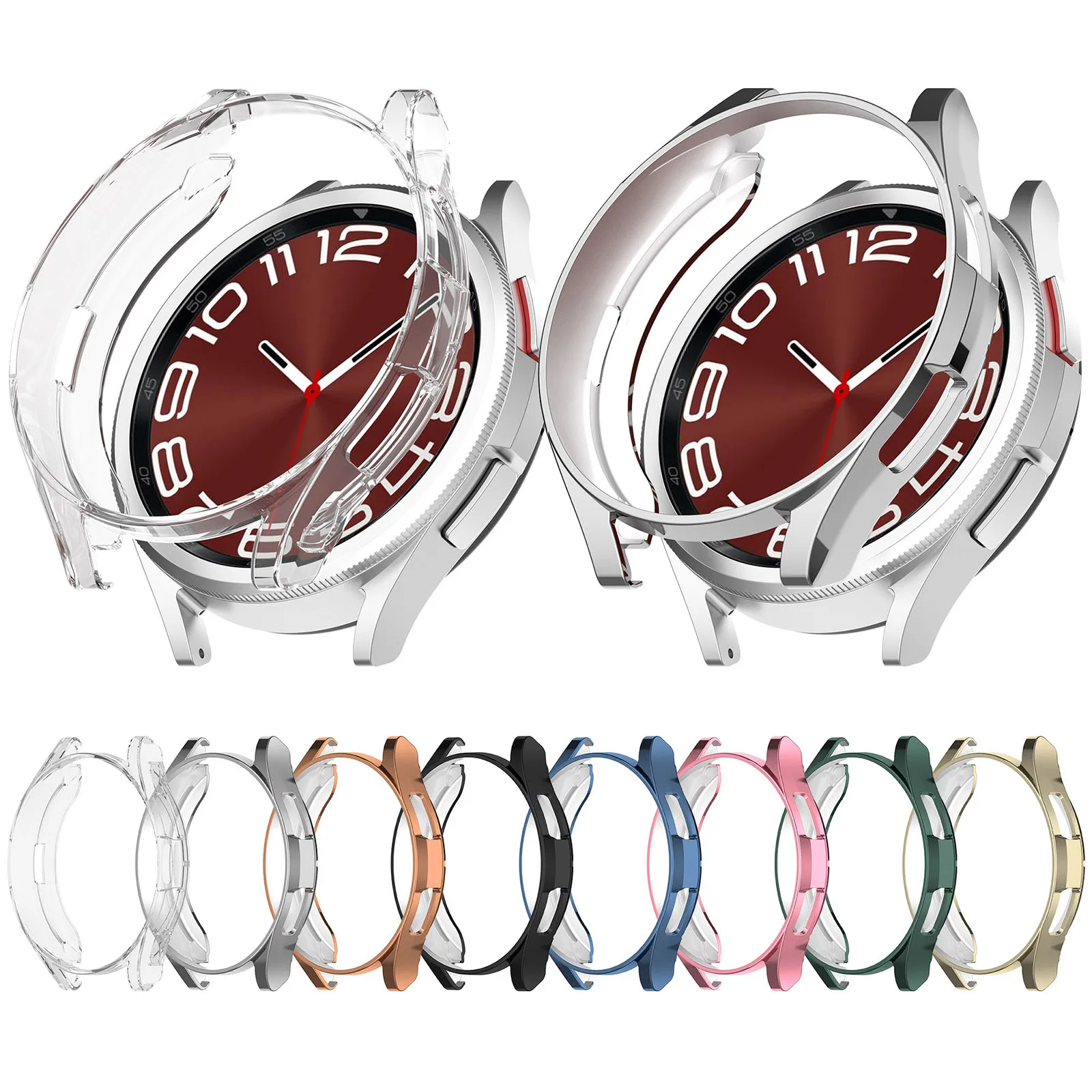 Tschick Soft TPU Case For Samsung Galaxy Watch 6 44 40MM Silicone Screen Protector Cover Galaxy Watch6 Classic 43 47MM Case