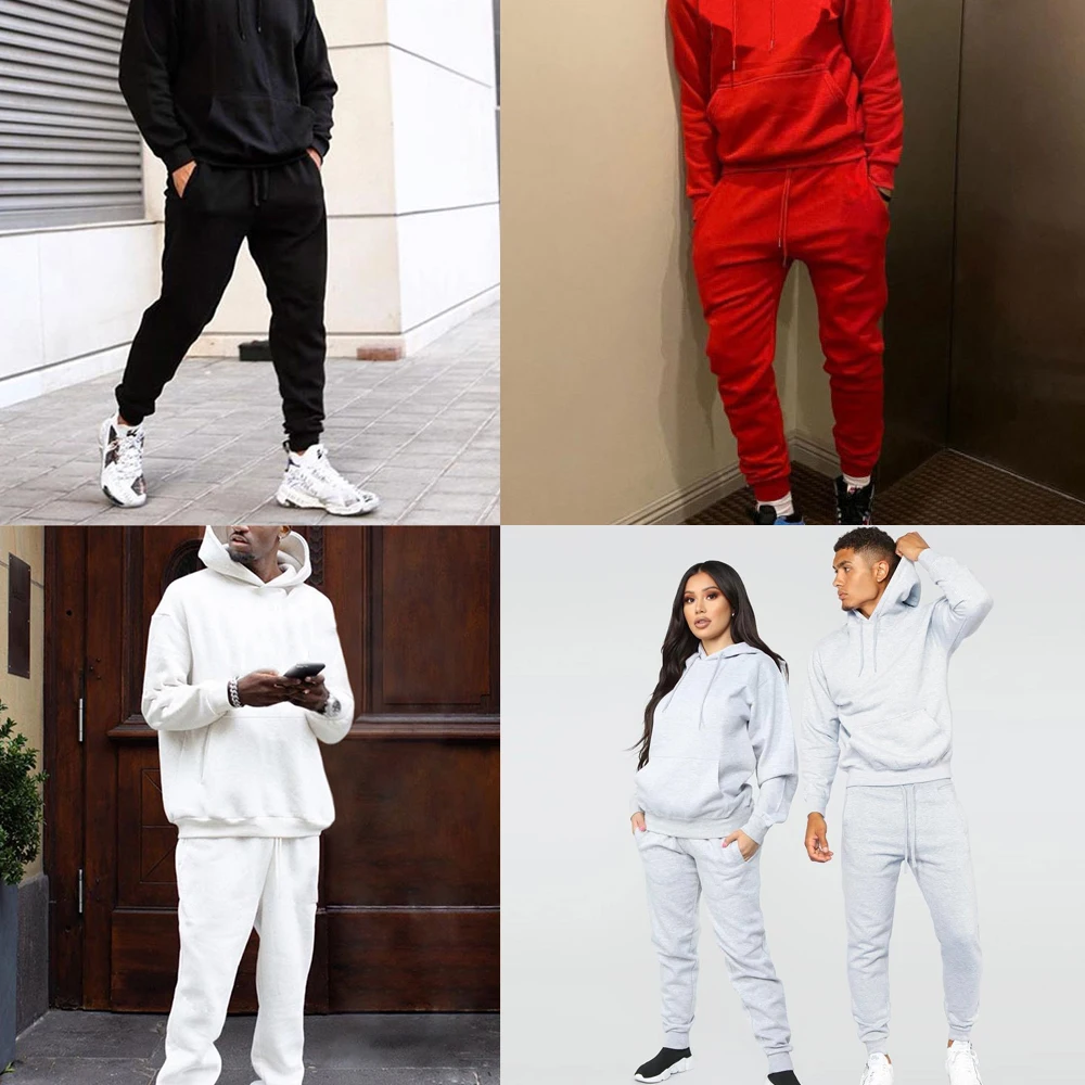 wholesale custom sweatsuits unisex sets joggers pants two piece pants set for men embossed hoodie