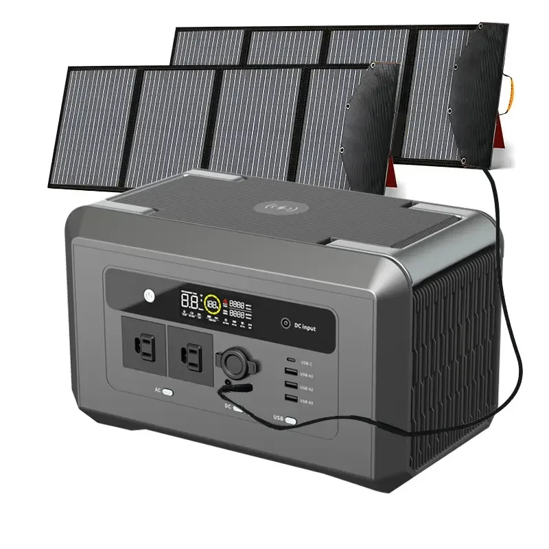 1000 watt Travel Outdoor UPS Energy Storage Power Supply 110v 220v multifunction  Solar Portable Electric Power Station for Camp