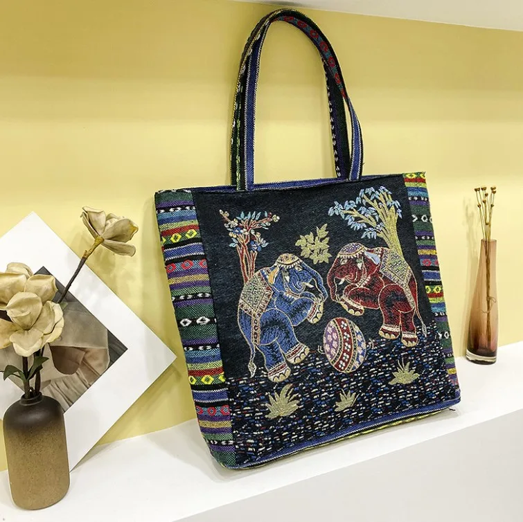 Wholesale Cartoon Owl Flamingo Woven Cotton Casual Ladies Tote Bag Large Shopping Bag Women Beach Handbag for Girls Canvas ODM