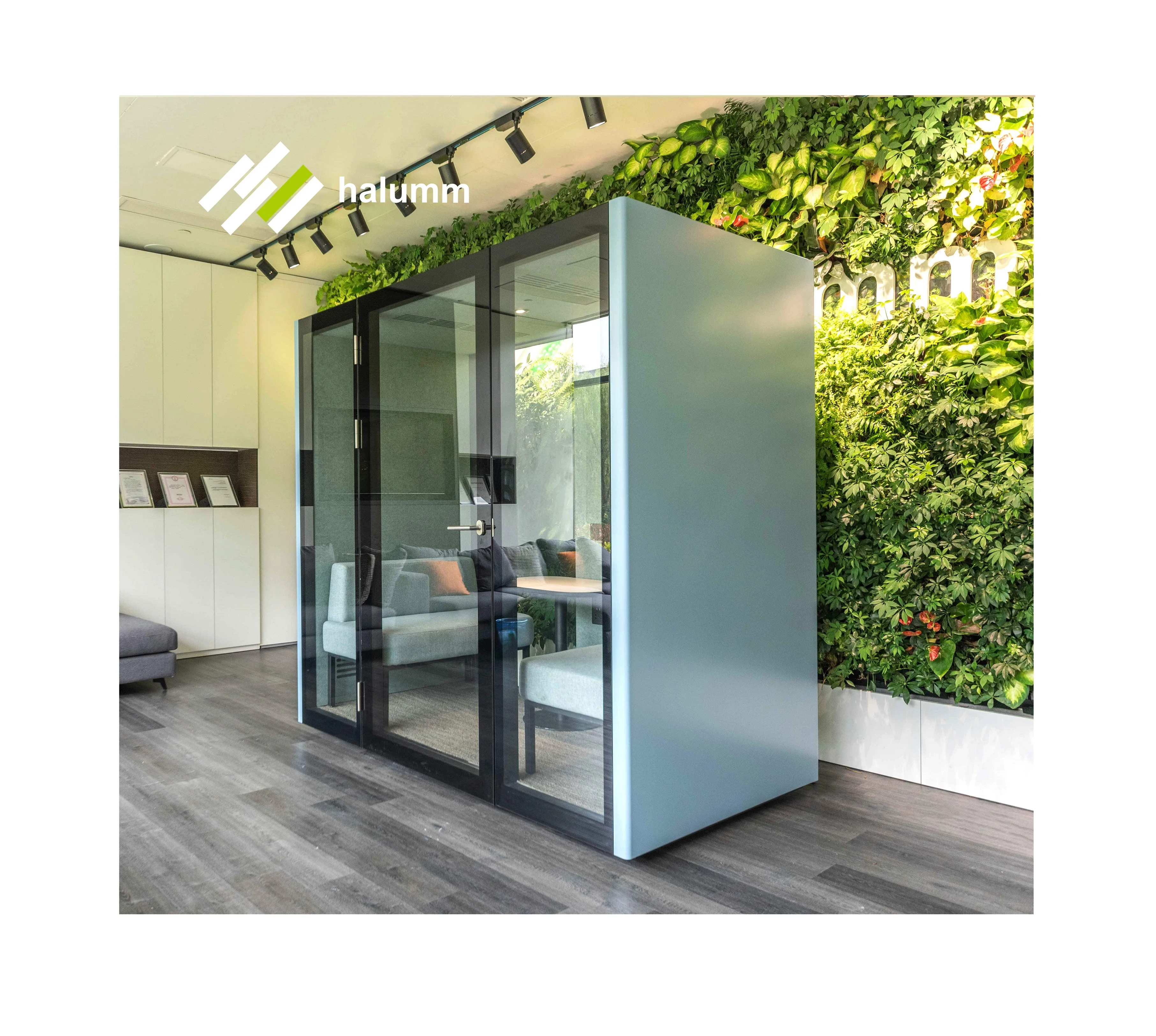halumm Office Meeting Pod Soundproof  Phone Booth Moveable Office Meeting Booth