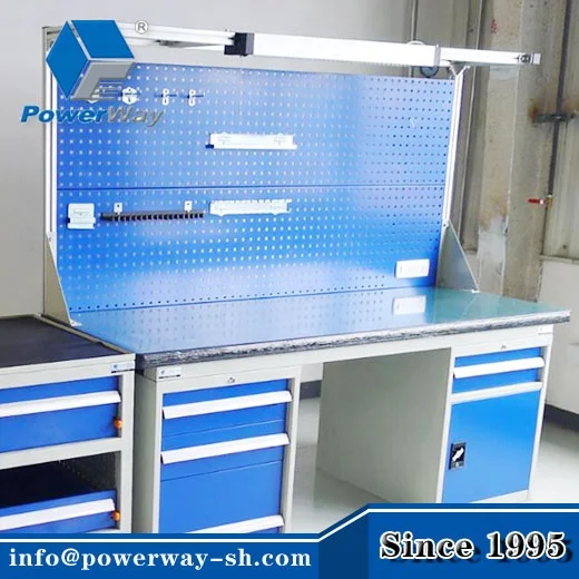 Металлический Стальной рабочий гаражный Рабочий стол с выдвижным ящиком и шкафчиком