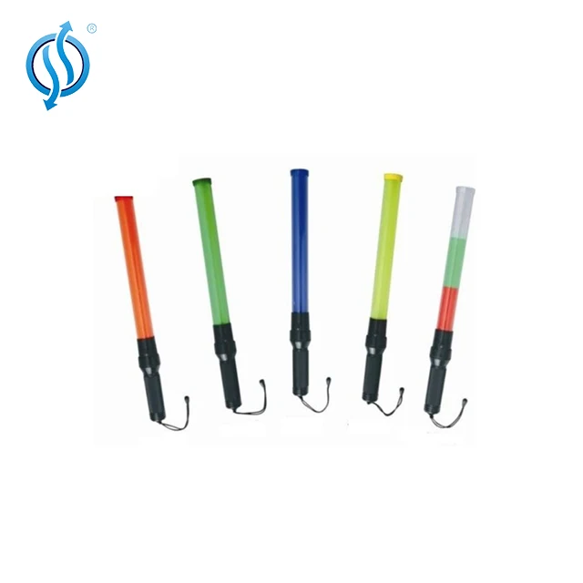 54cm custom LED Flashing rechargeable traffic light baton for Public Security red blue flashing lights