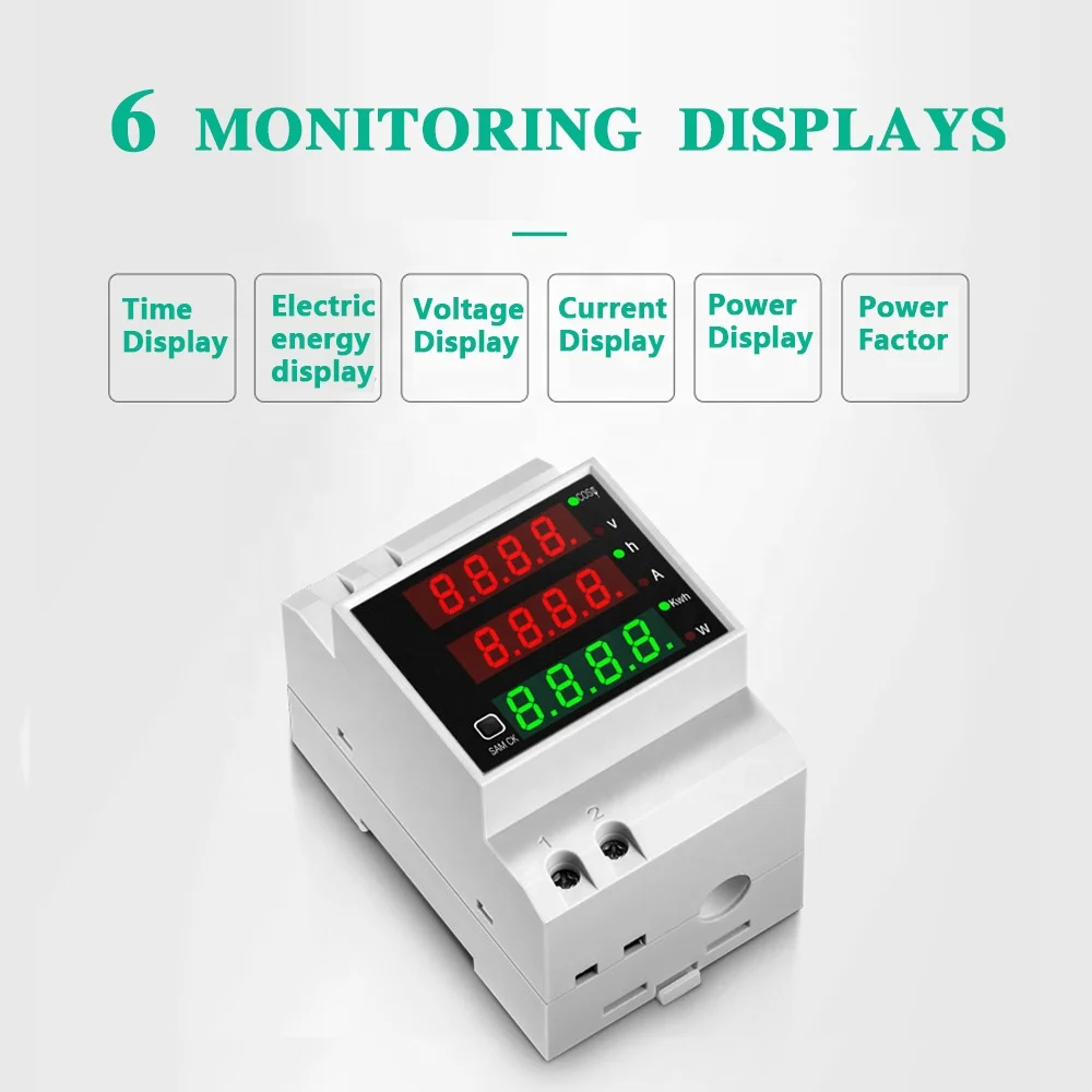  AC80-300V 100A D52-2047 коэффициента мощности DIN rail Многофункциональный цифровой Напряжение Ток Мощность щитовой измерительный