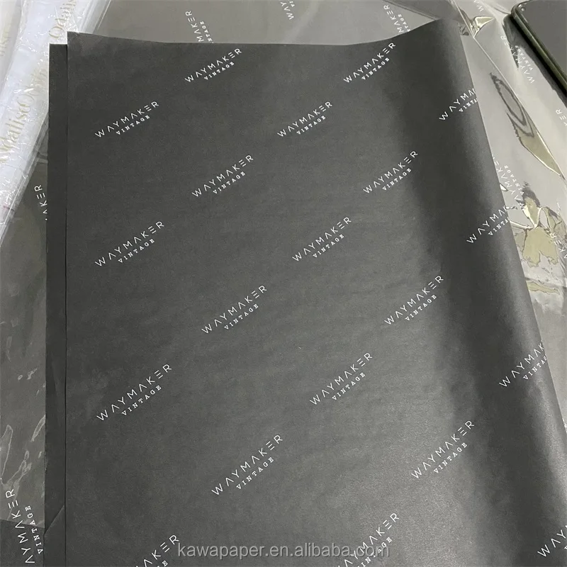 Custom Logo Luxury Packing Black Golden Gift Silk Wrapping Tissue Paper