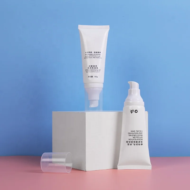 Free Sample Skin Care Cream Lotion Cosmetics Packaging Airless Plastic Soft Tube With Lotion Pump