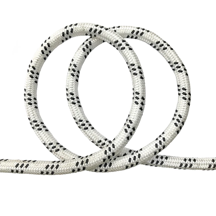 18mm white black double braided polyester rope