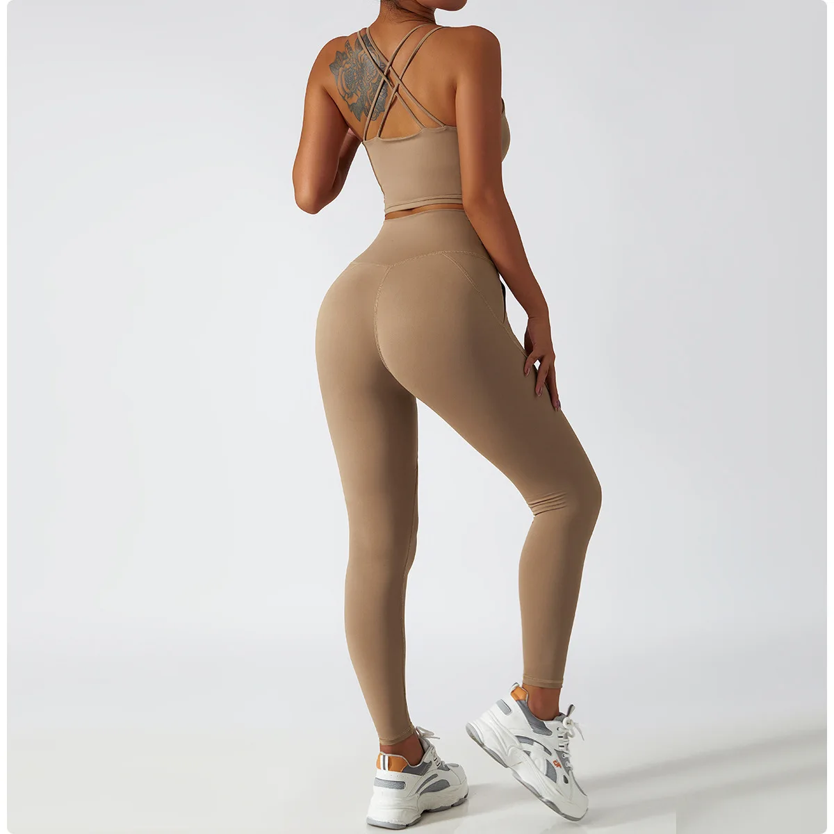 AOLA Work Out Apparel Woman Jacquard Yoga Clothing Gym Fitness Sets Yogawear Activewear