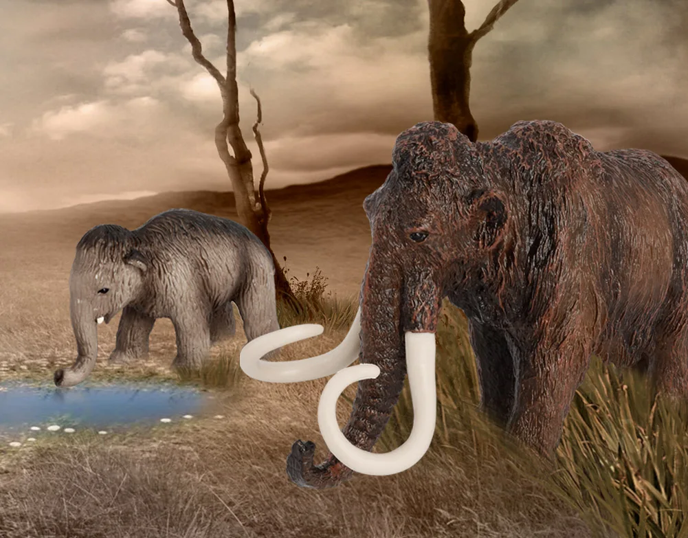 Wholesale Solid PVC Simulation  Statue Model Ancient Wooly Mannoth Figures Animal Toys Figurines