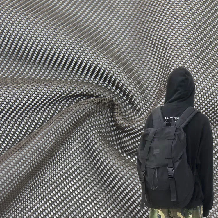 Hollow polyester 240gsm spandex Jacquard upholstery sofa mesh fabric