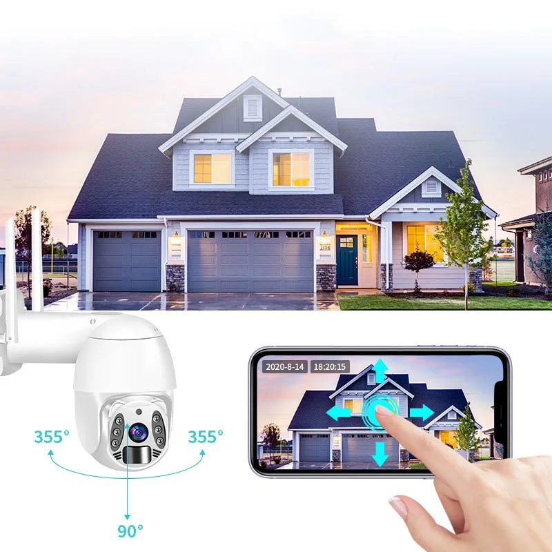 6 Wifi Smart Camera 2mp Two-way Audio Ip66 Waterproof Security App Control Ptz Outdoor Smart Home Camera