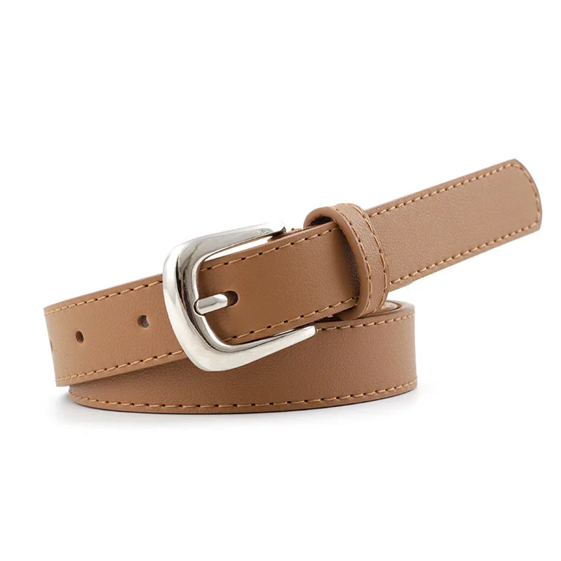 Stitching strap Pin Buckle Belts Female PU Leather Belt Women Dress Waist Belt Lady