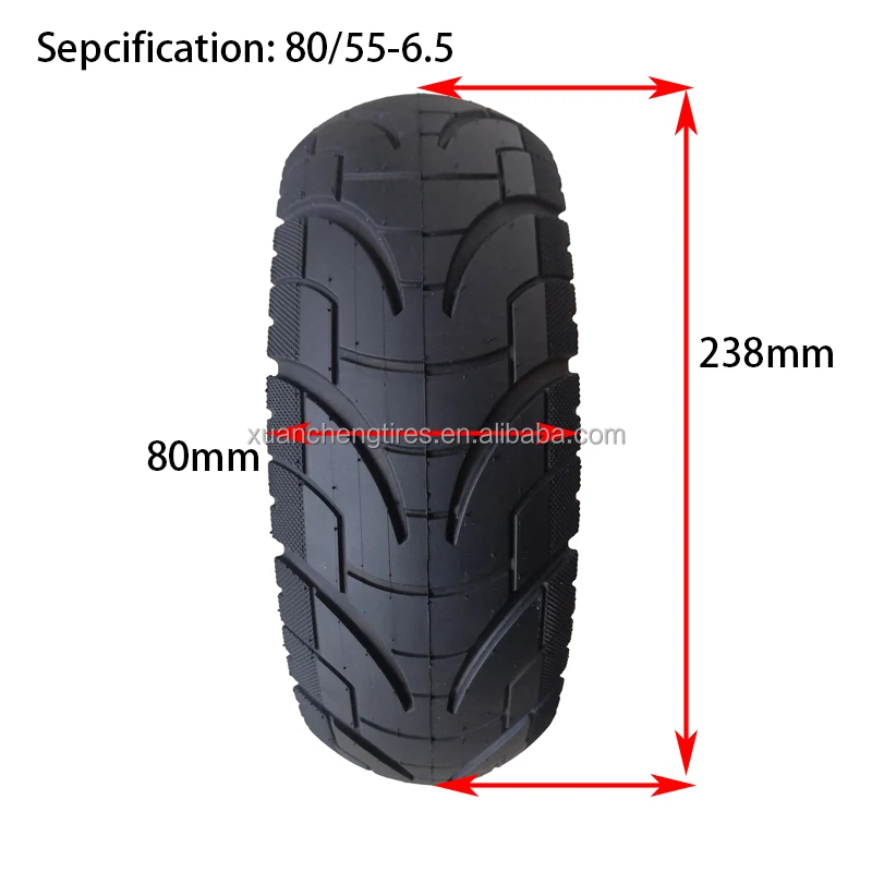 80/55-6.5 black rubber tube tire Scooter Outer Wheel Replacement Rubber Outer Tyre Scooter Wheel