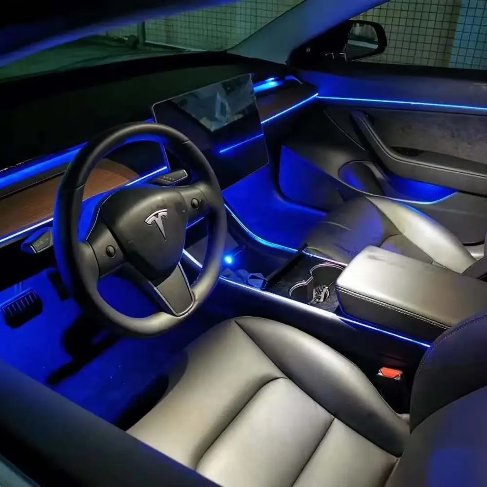 led auto lighting system atmosphere lighting system car auto led lighting system for Tesla model 3