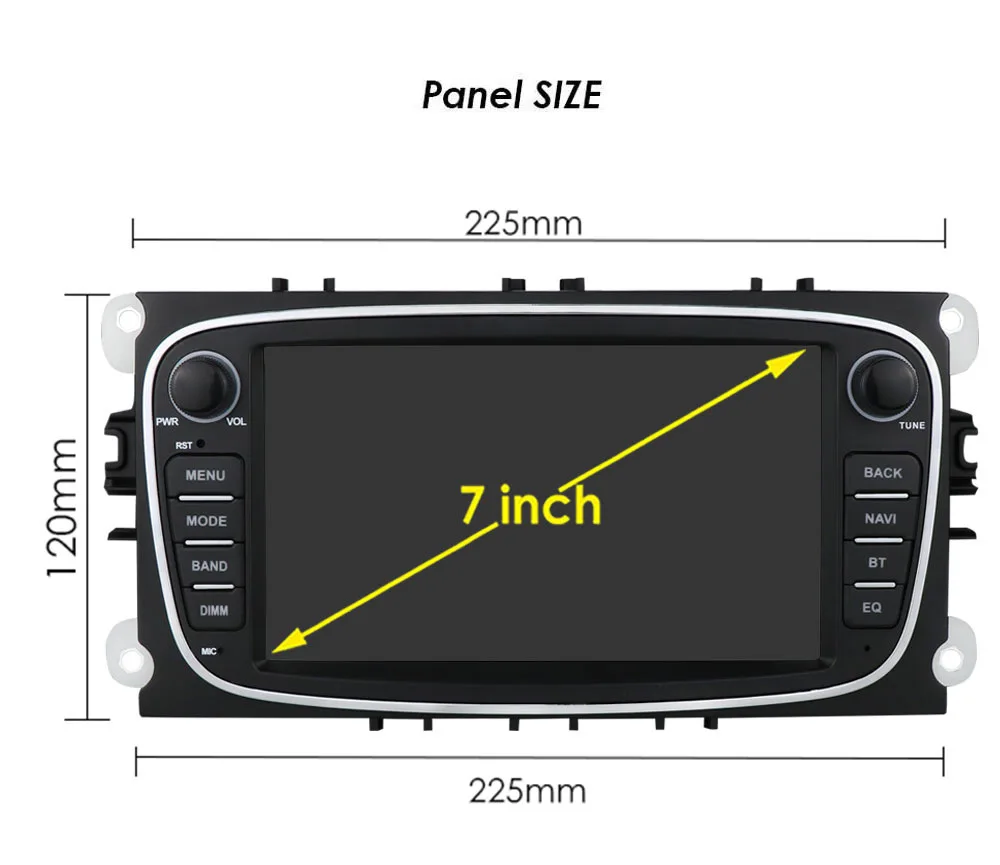 7 inch 2 din android 12 car radio navigation multimedia player GPS para carro for ford s-max/focus 2