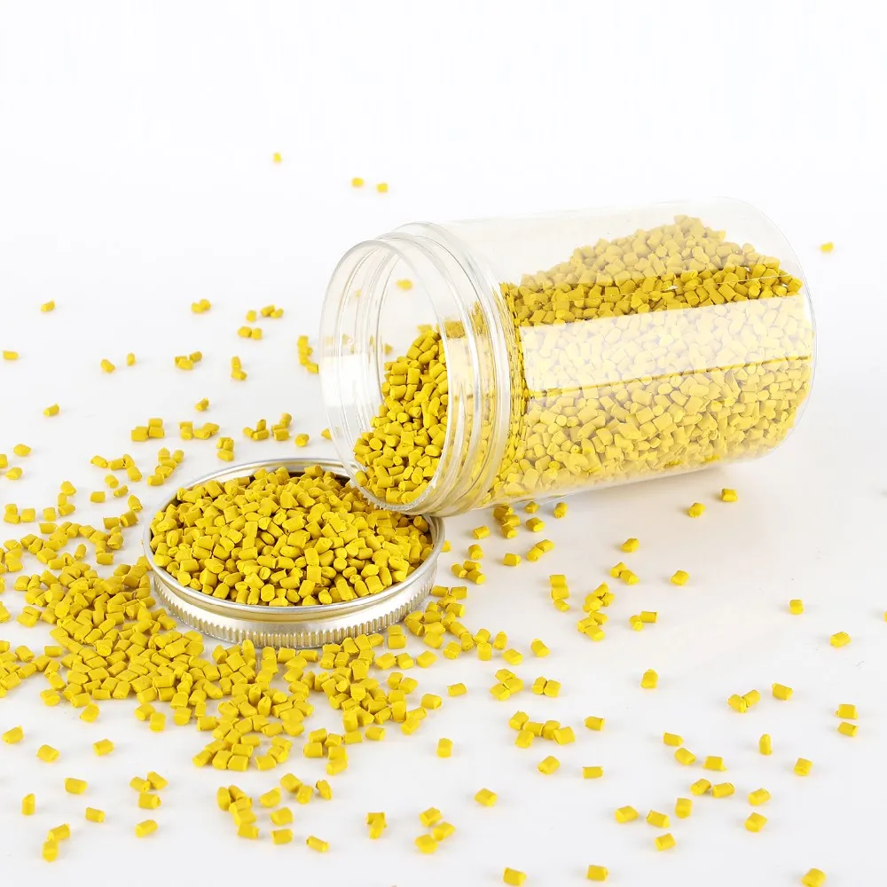Переработанная маточная смесь желтого цвета HDPE с пластиковыми гранулами сырья цена