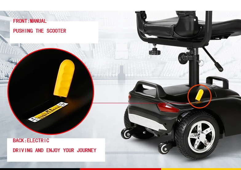 Excellent popular portable foldable four-wheel household electric scooter for the elderly has a maximum speed of 8 km/h