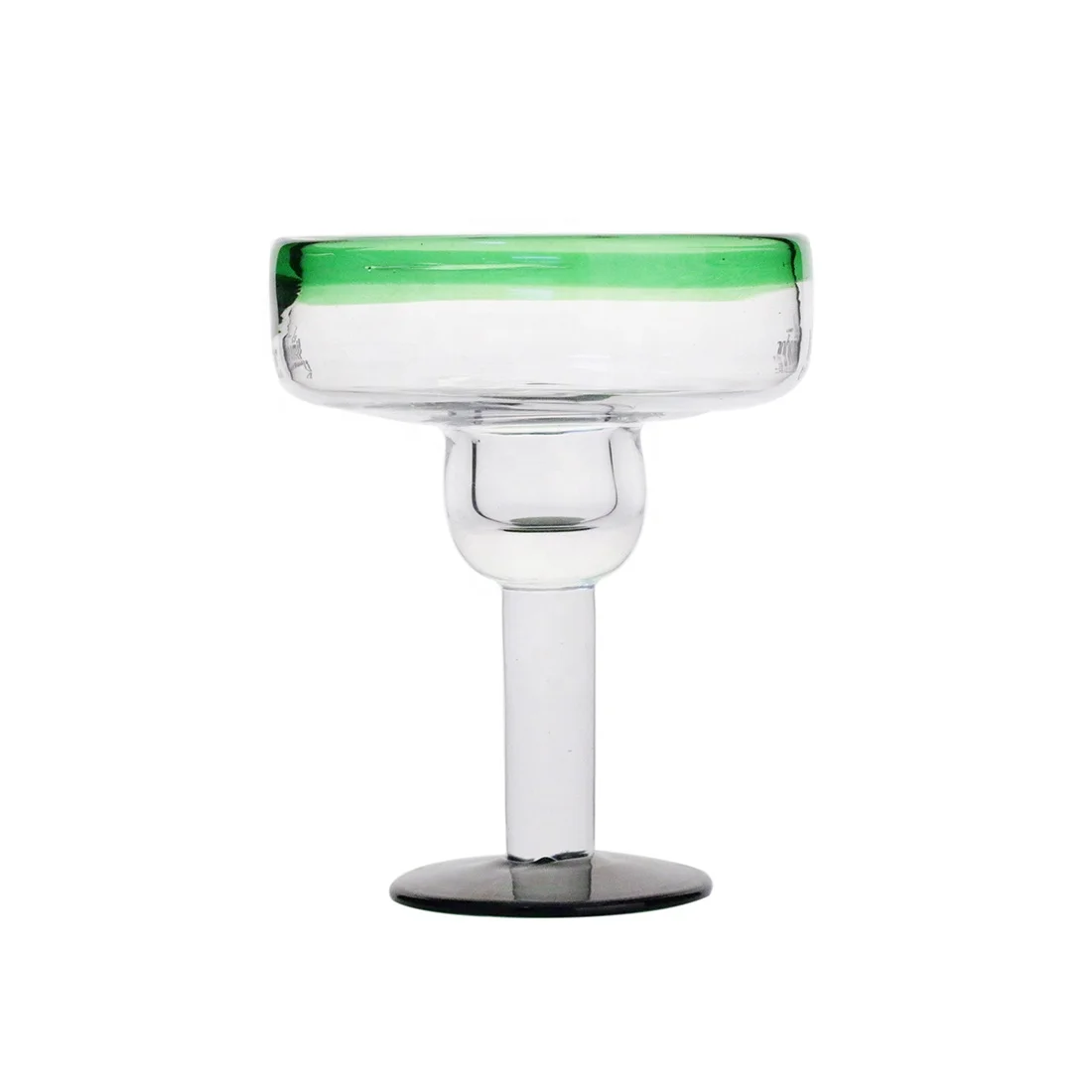 Mexican margarita cocktail glass hand-blown Green Rim Margarita Glass