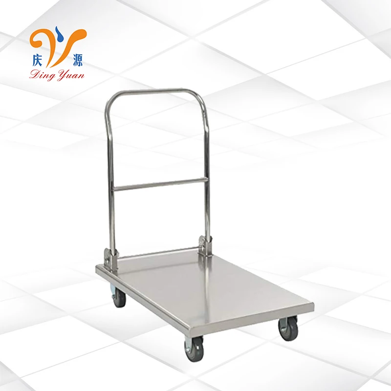 Guangdong factory 100KG hand truck folding metal steel kitchen pull platform trolley