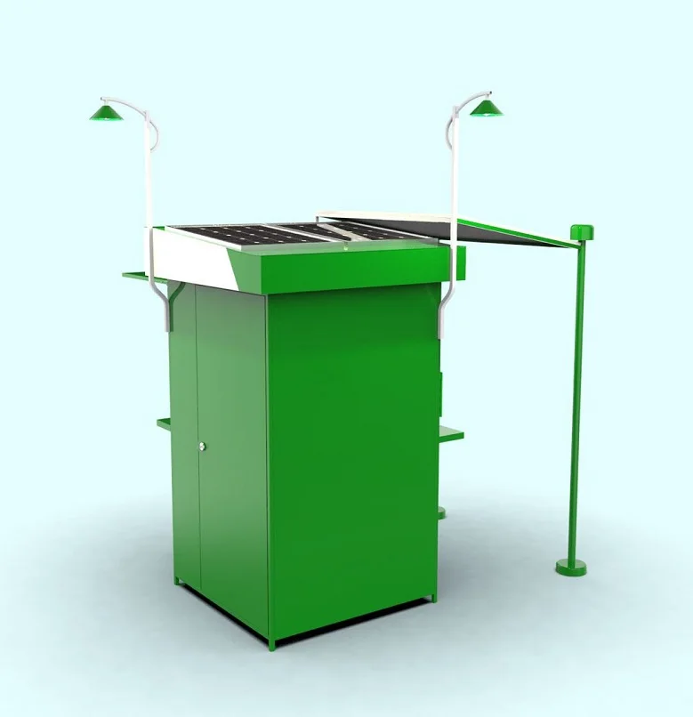 Solar phone charging station prefab house