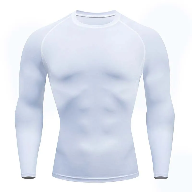 Long Sleeve men running clothes Basketball Sports Training T-shirt mens gym wear High Elastic Compression fitness clothing
