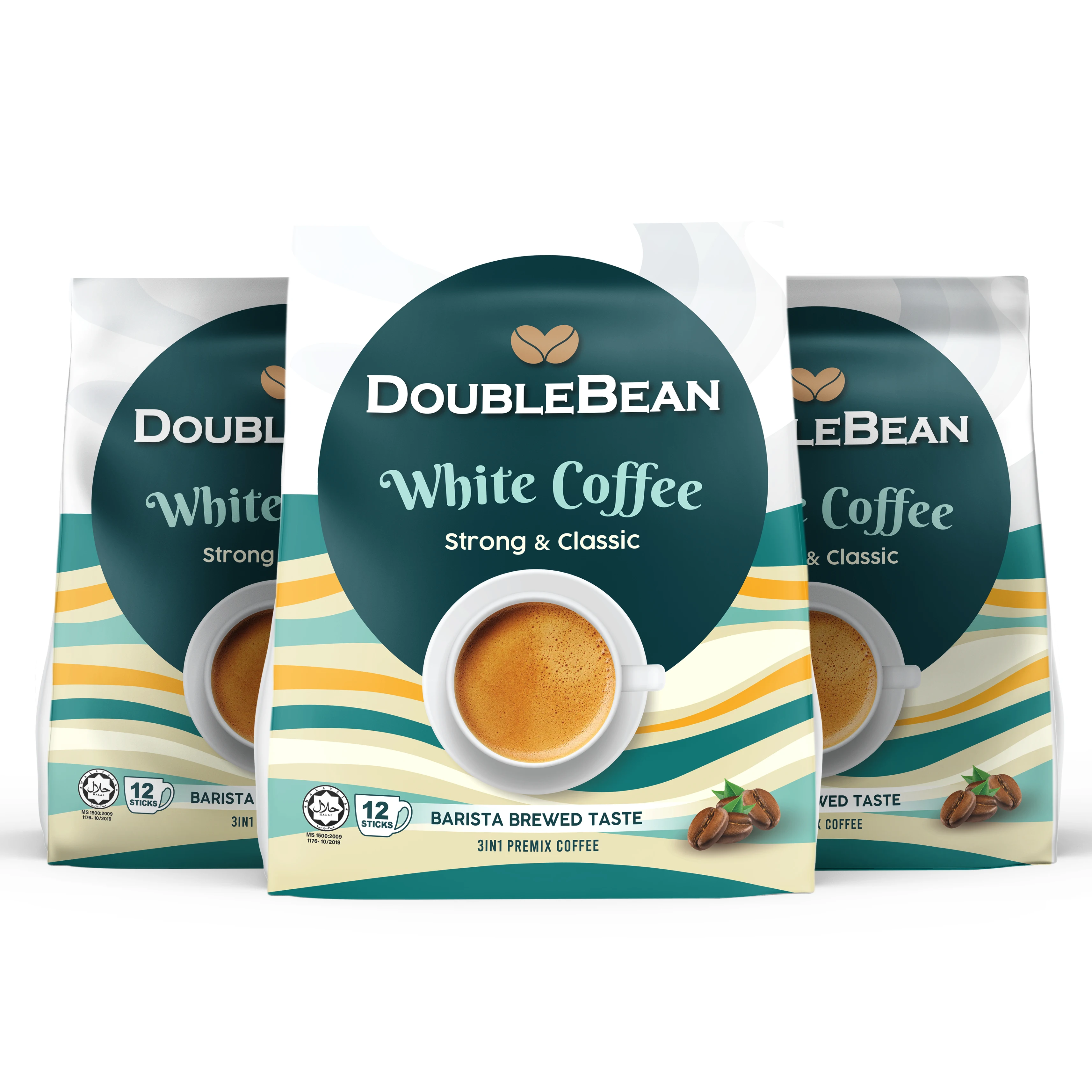 DOUBLEBEAN White Coffee 12 sachets x 25g (300g) HALAL Premium Penang Ipoh White Local Coffee Malaysia Brand Distribution