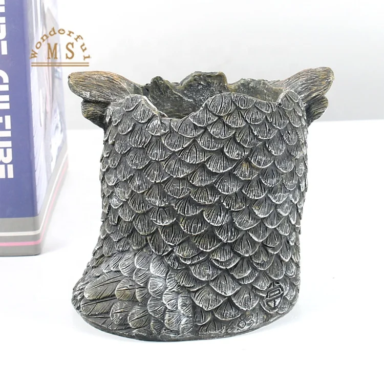 Resin succulent planter pot owl design,plastic indoor plantpot,modern flower pot for artificial flower and green plant