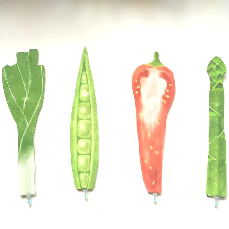 2022  cheap promotion promotional  flat  vegetable  hot pepper    shaped cabbage    bookmark pens  with logo